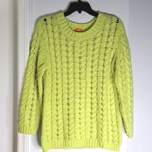 New Joe Fresh Cable Knit Yellow Green Sweater